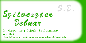 szilveszter debnar business card
